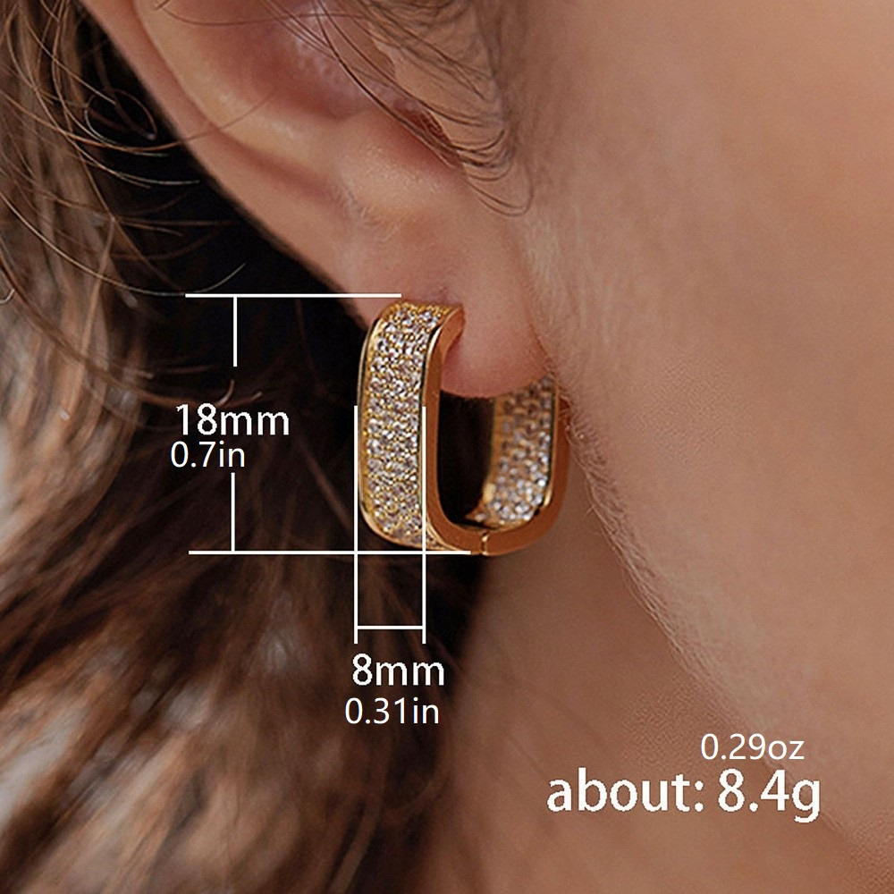 Blingbling Zirconia Square Earrings